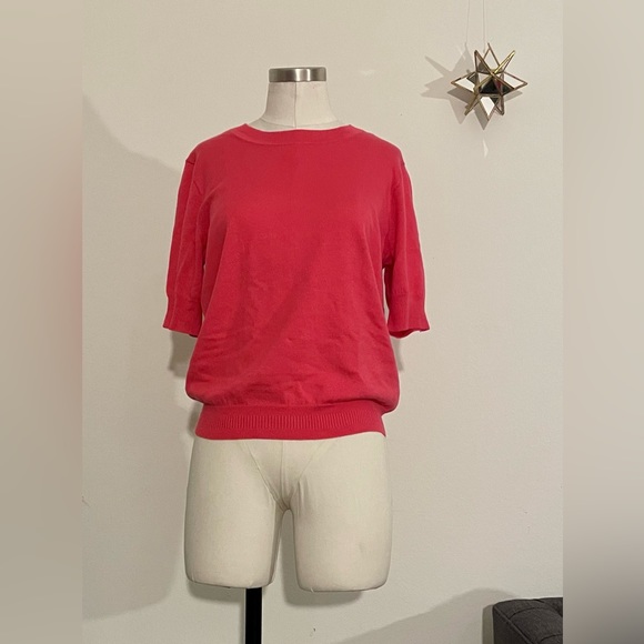 J. Crew Short-sleeve silk-blend crewneck sweater Size Medium Item AL231 - Picture 2 of 10